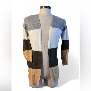 Pink Clover Gray & White Colorblock Knit Cardigan